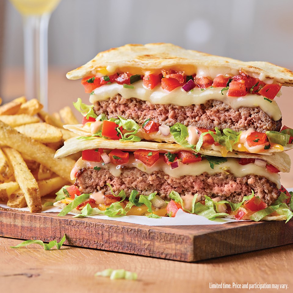 Beef and tomato quesadilla 