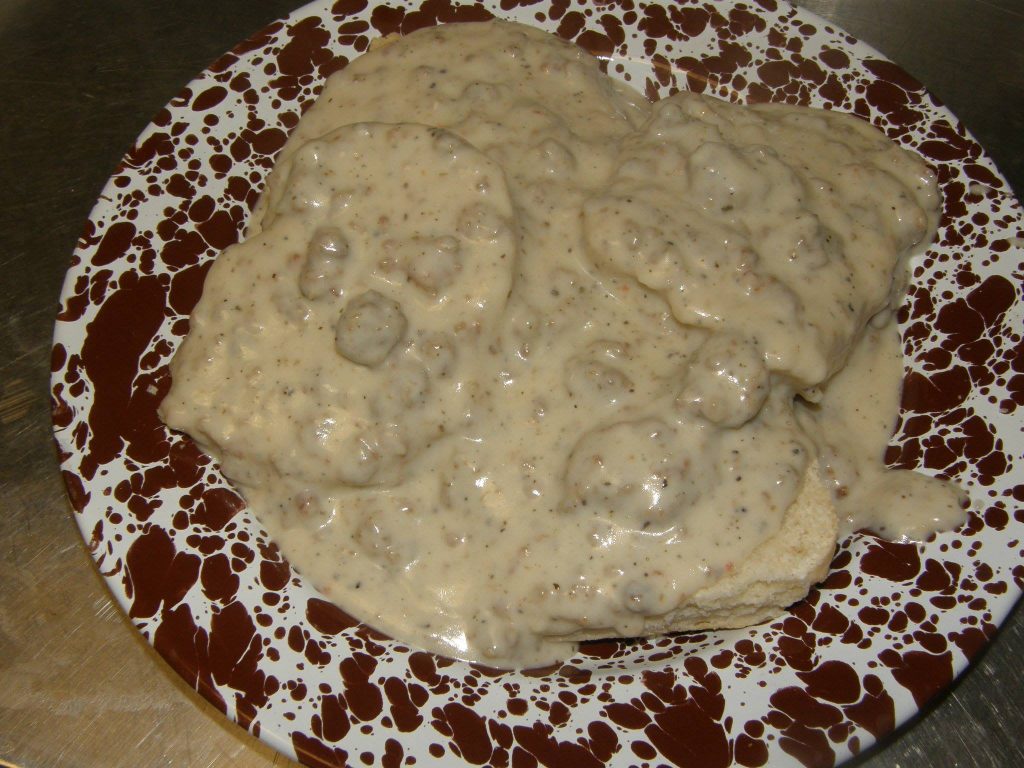 biscuits and gravy. 