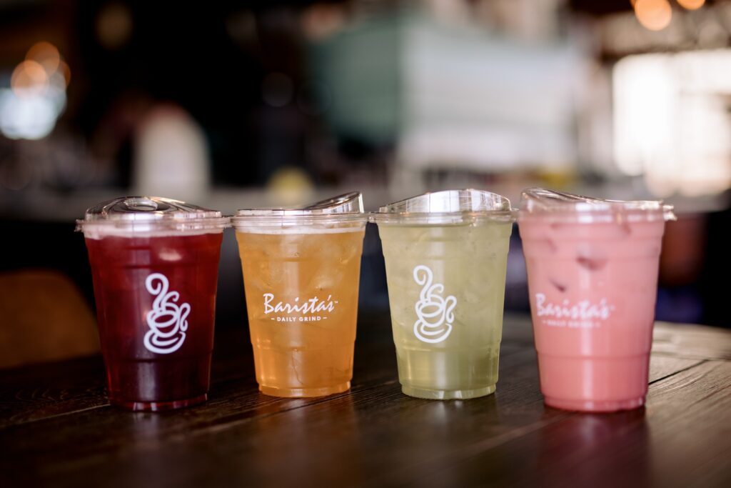 iced colorful drinks 