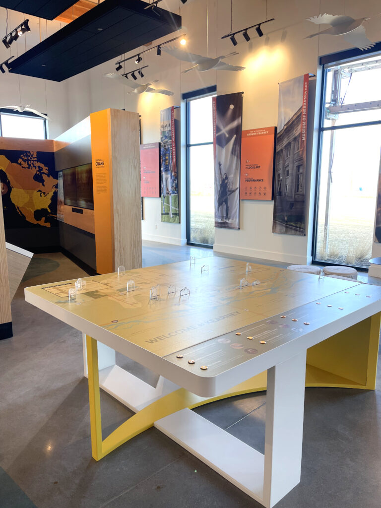 Table displaying map of of the city and trails. 