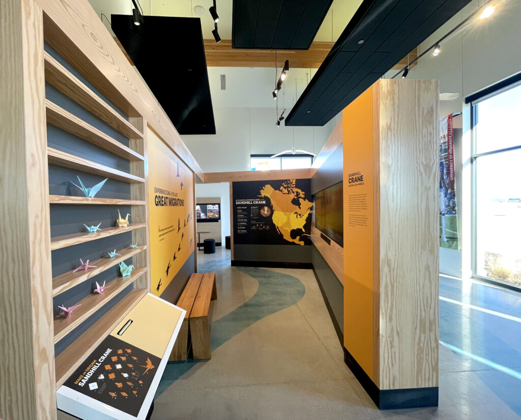 Sandhill crane simulation with walls of migration information. 