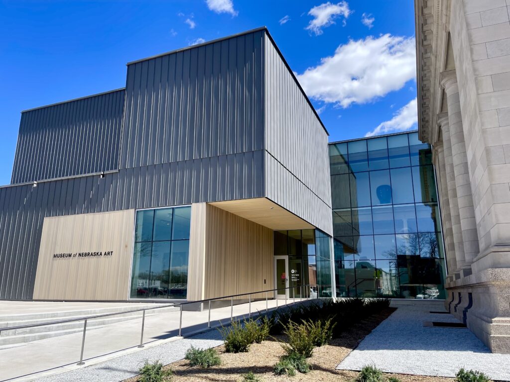 front entrance of the MONA showcasing the buildings modern architecture.